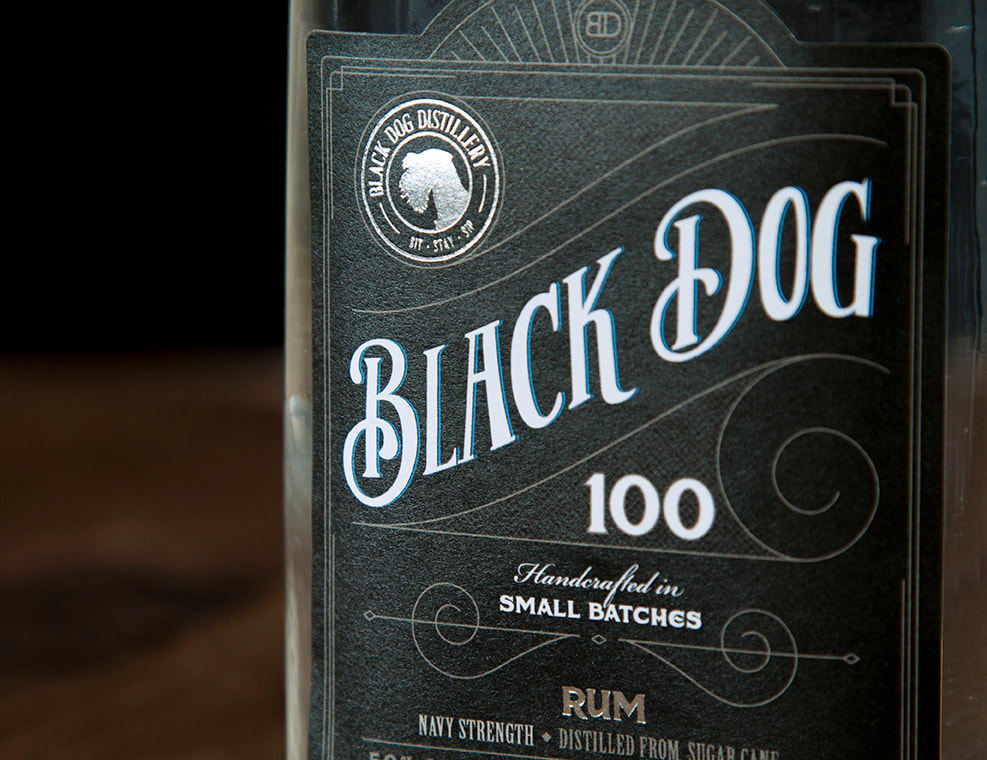 Black Dog Distillery Packaging Design